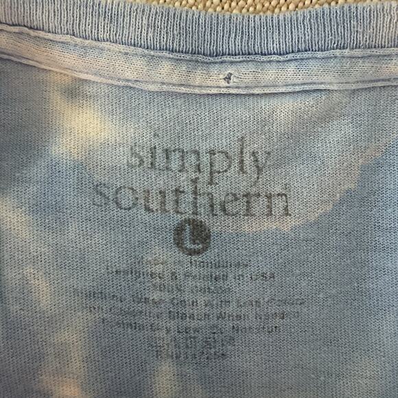 Simply Southern Tye Dye Ocean Large Cotton Visco Girl Tee - Picture 6 of 7